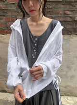 Libe Vintage Button Layered Sleeveless