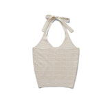 Summer knit halter top_natural ivory