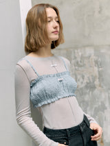 FRILL BUSTIER TOP BLUE