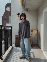 Solin cut ribbed long sleeve tee