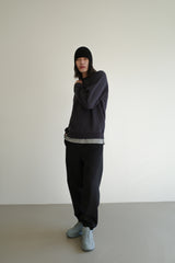 Wool jogger pants, Black