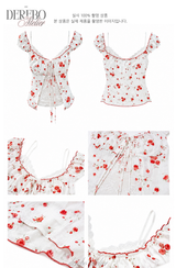 Red Rose Lace Layered Blouse