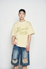 25SS STRIPE LOGO PRINT SHORT SLEEVE T-SHIRT OLIVE