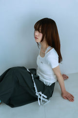 レースフリルTシャツ(ホワイト)