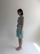 ミオアシンメティカルボートネックTシャツ (2color)