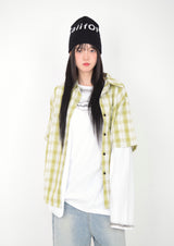 (UNISEX)シリーンオーバーサイズチェックシャツ