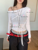 カイラワンオフストラップロングスリーブTシャツ