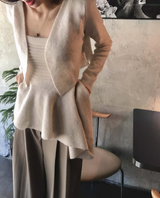 wave asymmetric flare knit cd + top set