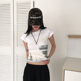 Varf プリンティドスリムフィット半袖Tシャツ