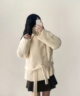 Pony Thick Belt Double High Neck Coat