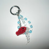 Red goldfish gemstone key ring