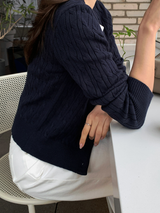 FOB Cable Knit Round Cardigan