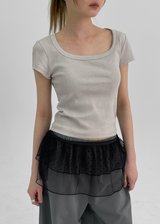 [MADE] Melto Pigment Ribbed Short Sleeve T-shirt