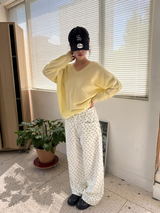 v neck loose knit top