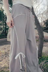 Lace jogger pants (Gray)