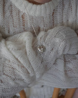 [925SILVER] CUSHION HEART RIBBOON NECKLACE