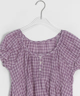Pocochi Check Shirring Blouse