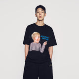 24FW FINGER-POINTING LETTERING BABY FACE SHORT SLEEVE T-SHIRT BLACK