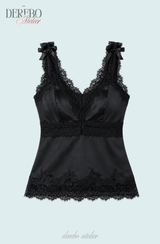 Silk lingerie lace sleeveless top