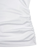 [GUSTA MADE] アンバランスストラップシャーリングトップ (WHITE)