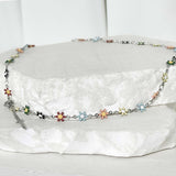 ss-Daisy flower motive array necklace_multi