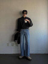 ASCLO Classic Slab Semi Flare Denim Pants (2color)