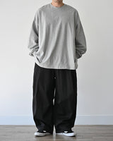 DRW D-RING ONE TUCK BALLOON PANTS BK 