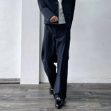Structured Pleated Wide Pants