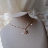 ダイヤモンドペタル セミチョーカーネックレス - Rosegold Color