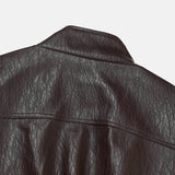 (UNISEX) Rush Crop Leather Jacket