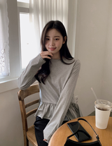 Trendy Layered Frill Long Sleeve T-shirt (3color)