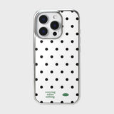 ホリデーエポキシバンパーケース (silver frame / green point dot)