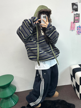 フリース❤トラックライン3ラインロングパンツ ❤🖤🤍💙🩶5COLOR