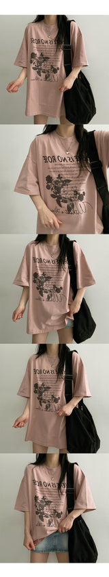 ローズショートスリーブドtシャツ