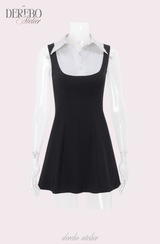 Seri collar sleeveless flare dress