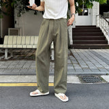 LMN Maid Back Banding Two Tuck Linen Wide Pants (6 colors)