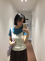Otti frill button sleeveless top (3color)