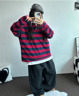 キュートカラーペティット👚ストライプロングスリーブTシャツ🎀❤💚3カラー