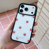 [MADE][Magsafe Glass Bumper Case] Strawberry embroidered knit case Red