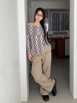 ARGYLE OFF SHOULDER LONG SLEEVE (2C)