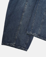 Reverse curved cut denim