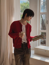 Flat Damage Knit Cardigan