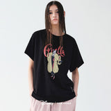 DISNEY CRUELLA DESIGNER PRINTING TOP_BLACK
