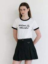 メゾン ド ロラ リンガー Tシャツ WH+BK