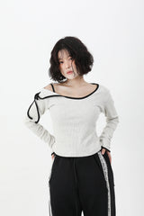コントラストリボンTシャツ