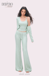 Roena pad sleeveless flare training set-up( cardigan)