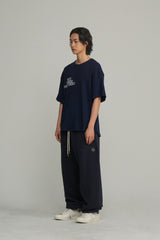 クルーネック s/s ワッフル Tシャツ/ディープネイビー