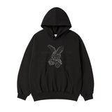 24FW レタリングラビットフーディーブラック