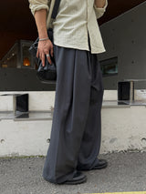 Mona two-tuck wide D-ring slacks