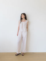 シンバンディングワイドパンツ - Cream